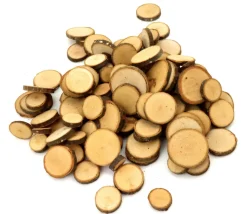 100 à 120 mini rondelles en bois brut avec écorce 1 à 3 cm de diamètre