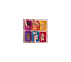 6 grandes barquettes plateaux colorés Bioplastique 23 x 14.9 x 4 cm GM