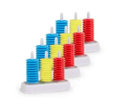 4 Abaques de tri - 4 Socles 3 tiges + 120 jetons à enfiler - petit boulier