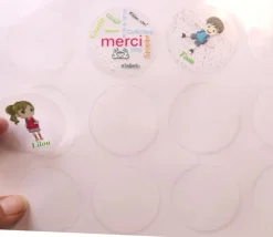 24 adhésifs ronds 40 mm transparents à imprimer