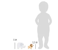 7 animaux de la savane en bois colorés