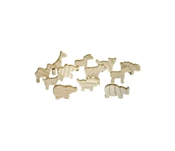 12 Animaux en bois brut à peindre