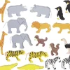 20 animaux Sauvages en bois avec couleurs