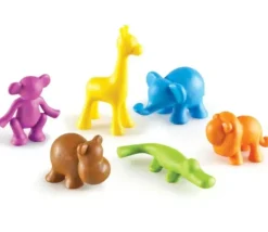 6 Animaux sauvages multicolores environ 3 cm