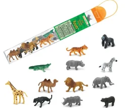 12 Animaux Sauvages SAVANE dans un tube de rangement
