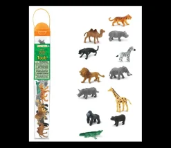 12 Animaux Sauvages SAVANE dans un tube de rangement