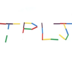 60 Baguettes en bois multicolores 5x5x39 mm