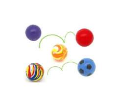 6 Balles rebondissantes de 3 cm de diamètre
