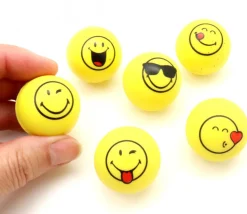 6 Balles smiley Super Rebond 3 cm de diamètre - rebondissantes