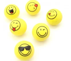 6 Balles smiley Super Rebond 3 cm de diamètre - rebondissantes