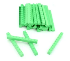 50 barres dizaines vertes 10 x 1 x 1 cm encastrables