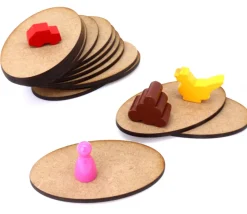 15 Bases ovales 7.5 x 4.2 cm bois MDF brut pour jeux