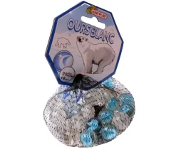 20 Billes ours blanc 16 mm + 1 calot 25 mm -
