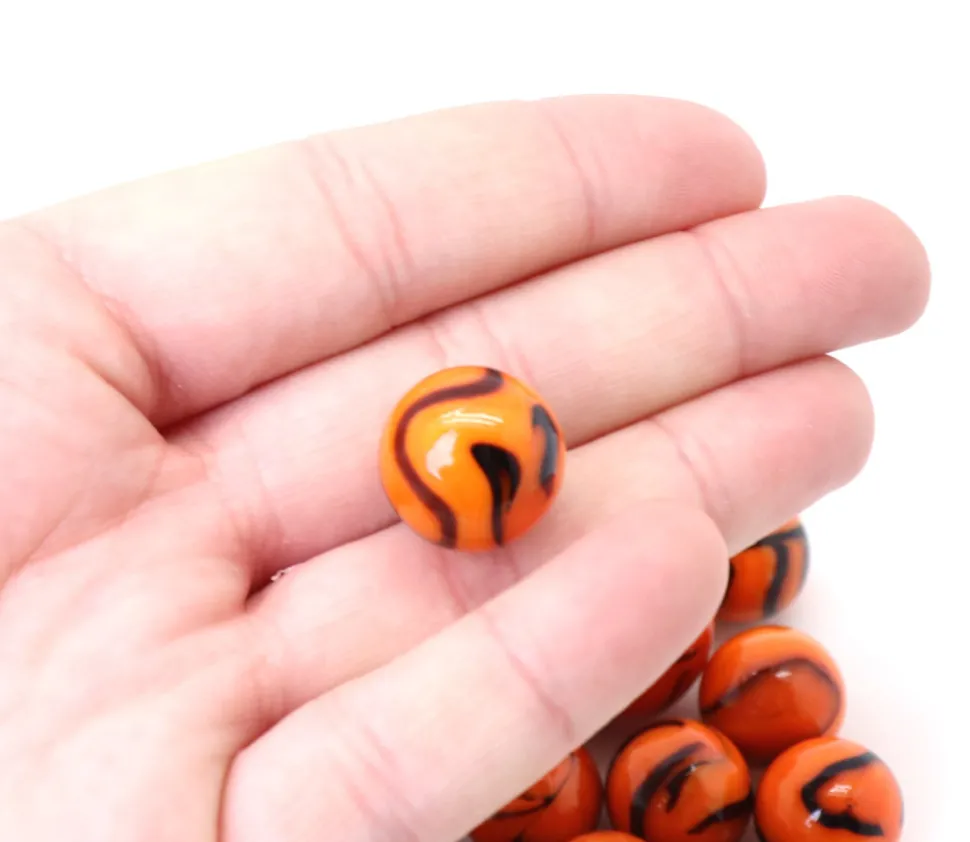 20 Billes tigre multicolores 16 mm + 1 calot 25 mm -