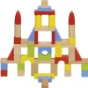 50 blocs de construction en bois coloré en sac