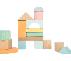 50 Blocs de construction en bois ton pastel pour jeux