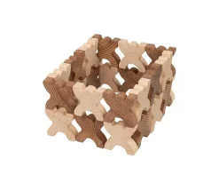 48 Bonhommes X meeple 4.2 cm à empiler en bois marron et naturel