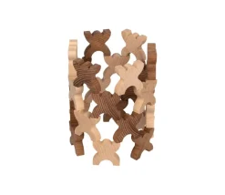 48 Bonhommes X meeple 4.2 cm à empiler en bois marron et naturel