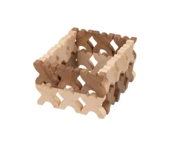 48 Bonhommes X meeple 4.2 cm à empiler en bois marron et naturel