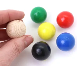 6 boules 25 mm en bois multicolores 6 couleurs pour jeux