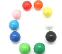 10 boules bois 3 cm multicolores - billes hêtre diamètre 30 mm