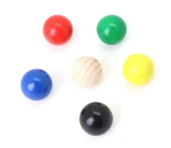 6 boules en bois 2 cm multicolores - 6 couleurs pour jeux 20 mm