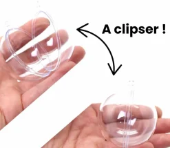 5 Boules plastique cristal 5 cm à remplir et suspendre