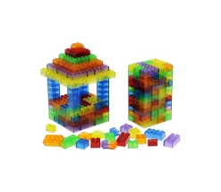 1000 briques de construction multicolores translucides