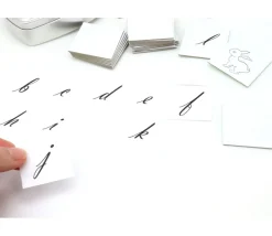 24 carrés 4 x 4 cm carton rigide blanc/gris vierge tuiles à personnaliser