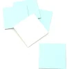24 carrés 4 x 4 cm carton rigide bleu clair/blanc vierge tuiles à personnaliser