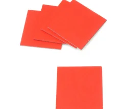 24 carrés 4 x 4 cm carton rigide rouge/blanc vierge tuiles à personnaliser
