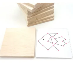 10 carrés bois naturel 10 x 10 cm avec 10 modèles - balsa