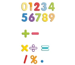 90 Chiffres et signes magnétiques 4.5 cm de hauteur