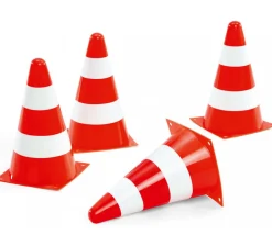 4 Cônes de slalom 23 cm pour parcours de jeux