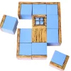 12 Cubes en bois 2.5 cm imprimés blocs de construction