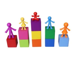 9 Cubes en bois 3.5 cm multicolores 9 couleurs