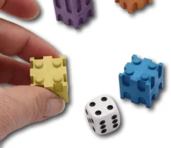 100 cubes encastrables multicolores 2 cm - bois recyclé