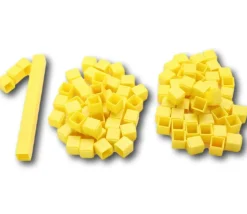 100 Cubes unités 1 cm jaunes emboitables en Re-plastique