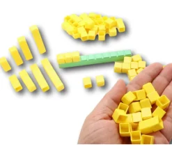 100 Cubes unités 1 cm jaunes emboitables en Re-plastique