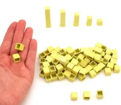 100 Cubes unités 1 cm jaunes emboitables en Re-plastique