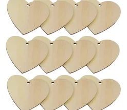 50 Cœurs en Bois à personnaliser plats 10 cm