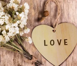 50 Cœurs en Bois à personnaliser plats 10 cm