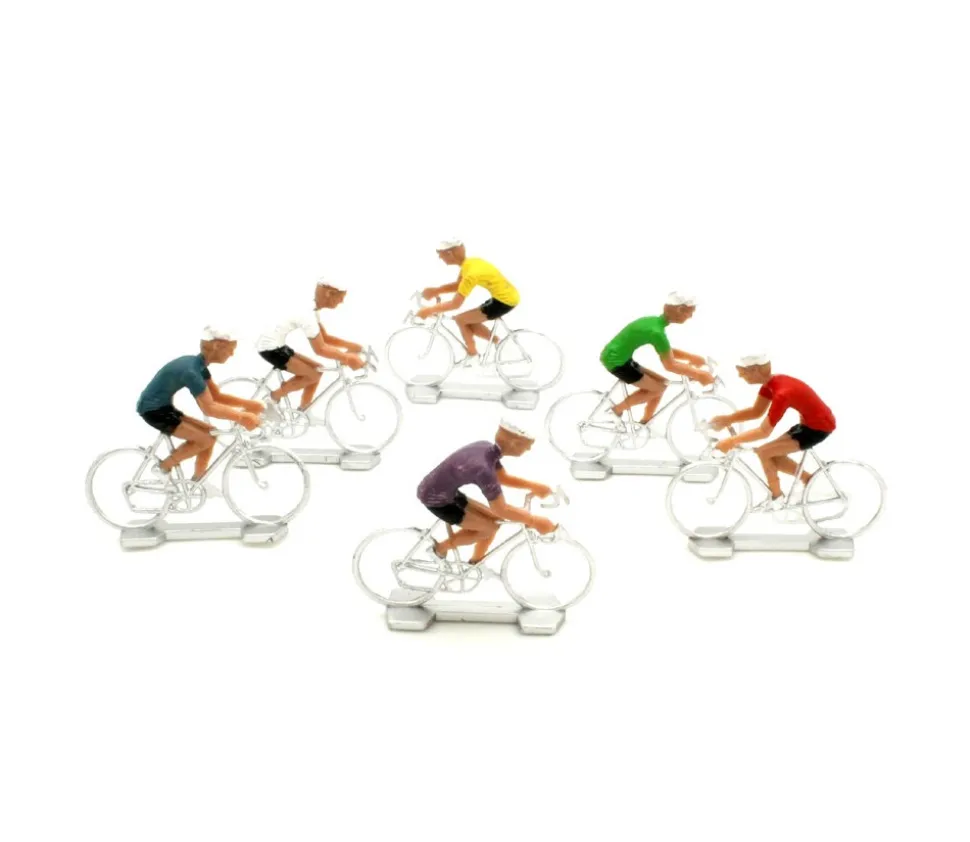 6 cyclistes vélo en plastique jouet 6 x 5 cm
