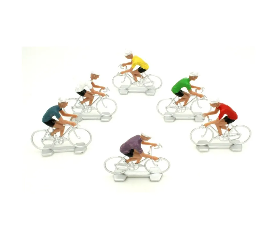6 cyclistes vélo en plastique jouet 6 x 5 cm