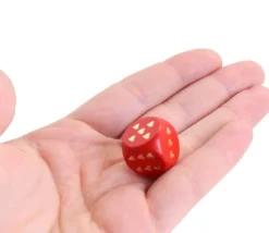 10 Dés à jouer coeurs amour en bois