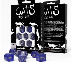 7 dés chats avec le dé 4 faces moderne - Set Meowster