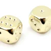 2 dés couleur or 16 mm