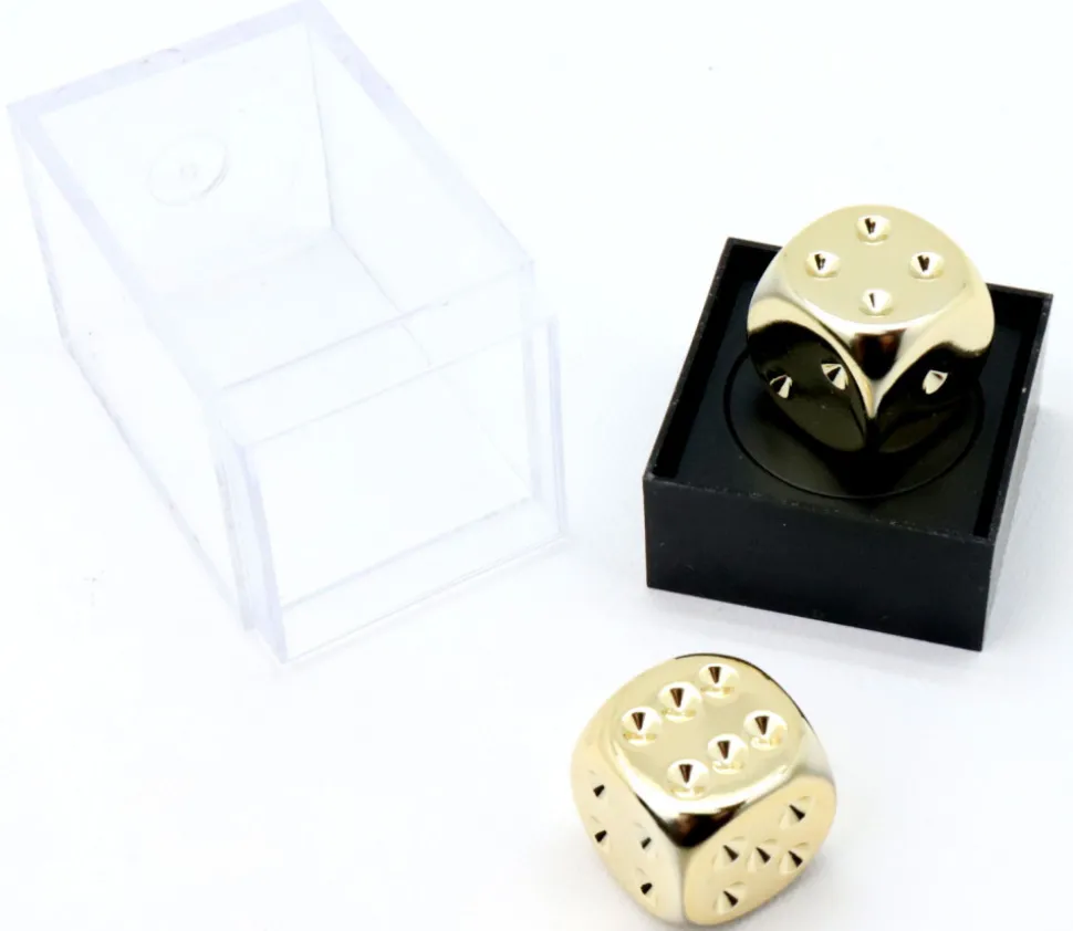 2 dés couleur or 16 mm