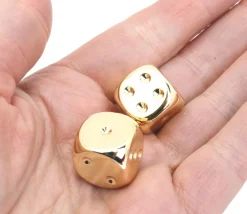 2 dés couleur or 16 mm