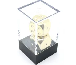 2 dés couleur or 16 mm